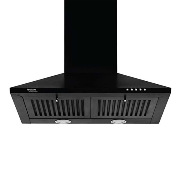 Hindware Smart Appliances | Marvia 60 cm Chimney | 1000 CMH | Pyramid | Push Button | Efficient Dual LED Lamps and Double Baffle Filter | 5 Yrs Warranty on Motor & 2 Yrs on Product (Black)