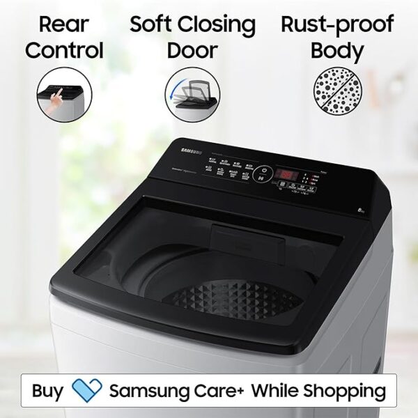 Samsung 8 kg, 5 star, Eco Bubble Tech, Digital Inverter Motor, Soft Closing Door, Fully-Automatic Top Load Washing Machine (WA80BG4441BGTL, Light Gray - Image 6