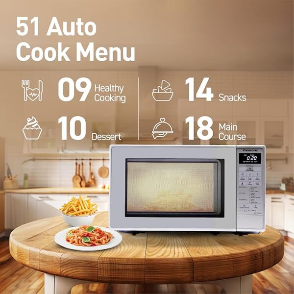 Panasonic 20 L Solo Microwave Oven (NN-ST26JMFDG, Silver, Stainless steel cavity with 51 Auto cook Menus) - Image 3