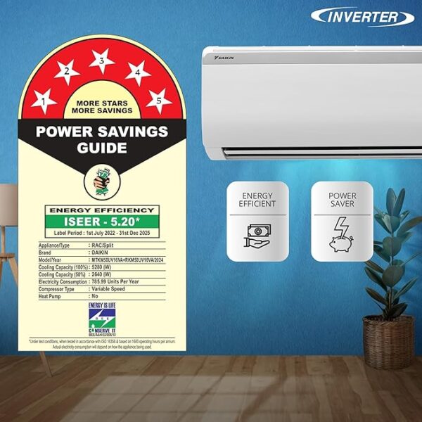 Daikin 1.5 Ton 5 Star Inverter Split AC (Copper, PM 2.5 Filter, MTKM50U, White) - Image 4