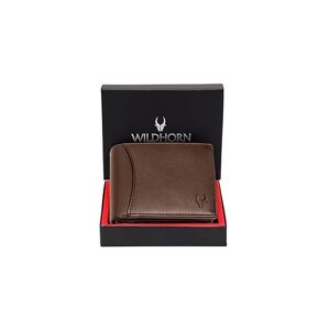 WildHorn RFID Protected Leather Wallets for Men I 9 Card Slots I 2 Currency & Secret Compartments I 1 Zipper & 3 Id Card Slots, Brown
