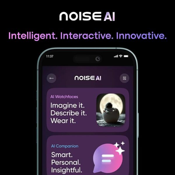 Noise Pro 6 Max Smart Watch:Intelligent AI, Endless AI Watch Faces, AI Companion, 1.96” AMOLED, Stainless Steel Build, Built-in GPS, 5 ATM, EN2 Processor, for iOS & Android(Jet Black) - Image 4