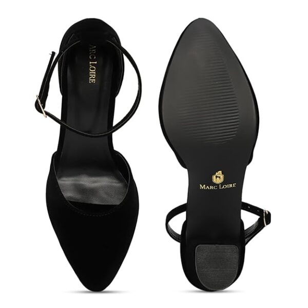 Marc Loire Women’s Pointed Toe Block Heel Fashion Sandals with Buckled Ankle Strap - Image 4