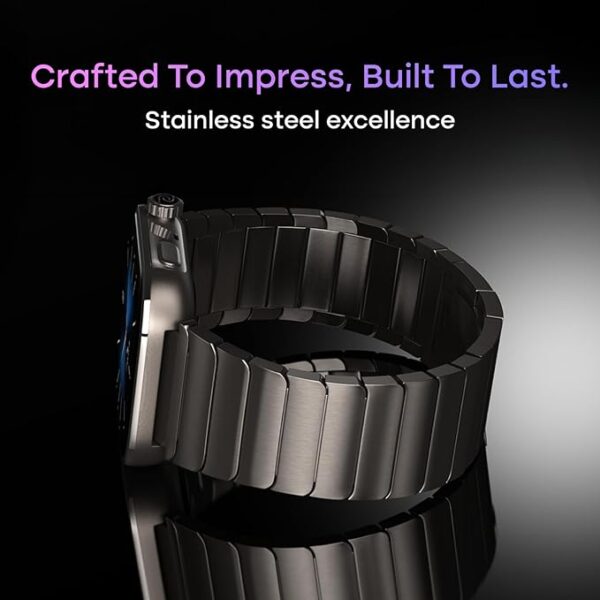 Noise Pro 6 Max Smart Watch:Intelligent AI, Endless AI Watch Faces, AI Companion, 1.96” AMOLED, Stainless Steel Build, Built-in GPS, 5 ATM, EN2 Processor, for iOS & Android(Jet Black) - Image 2